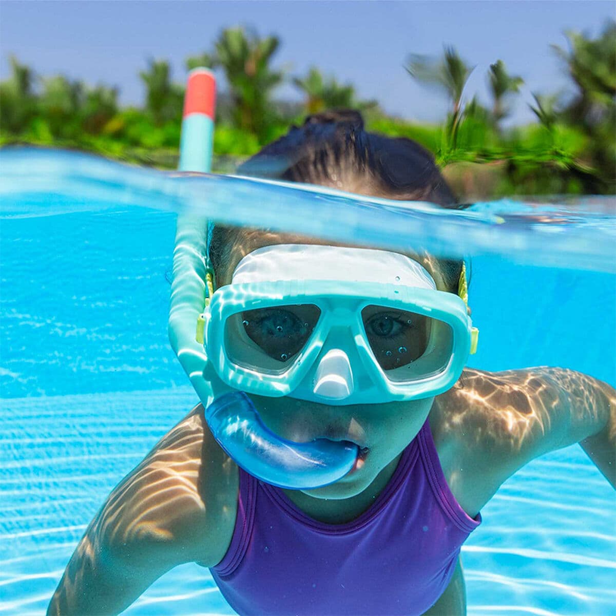 Bestway Erwachsene Tauchmaske, gehärtetes Glas, farbsortiert, Silikonriemen, +14 Jahre Strand und Pool 22074 - Thumbnail 6