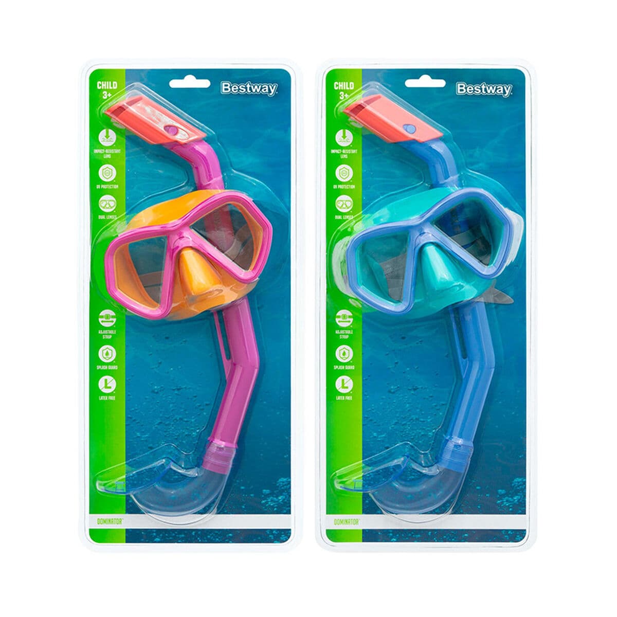 Bestway Set Maske und Schlauch Kinder Anatomischer Riemen Sortierte Farbe +3 Jahre Strand und Pool 24018 - Thumbnail 4