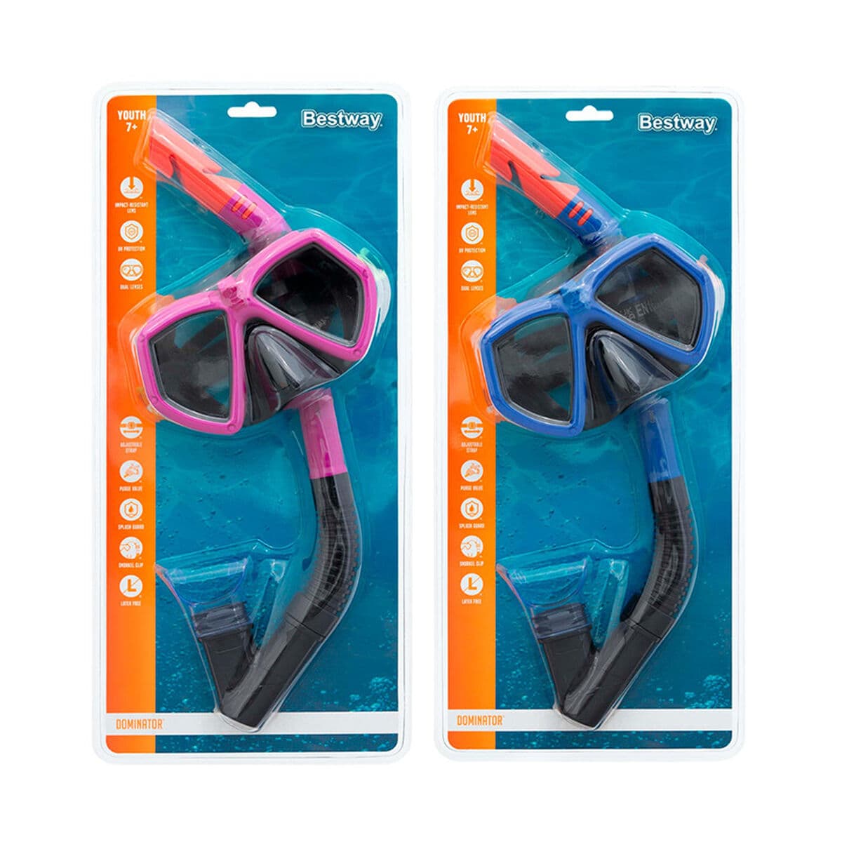 Bestway Set Maske und Rohr Erwachsene Entlüftungsventil Farbauswahl +14 Jahre Strand und Pool 24068 - Thumbnail 4