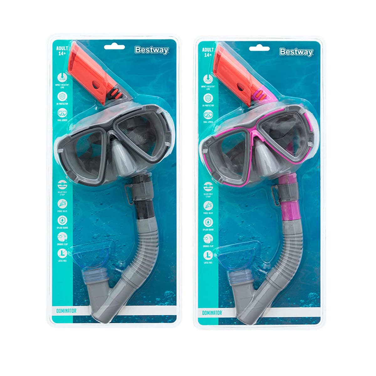 Bestway Set Kindermaske und -Schlauch anatomisches Band Sortierte Farben +3 Jahre Strand und Pool 24023 - Thumbnail 4
