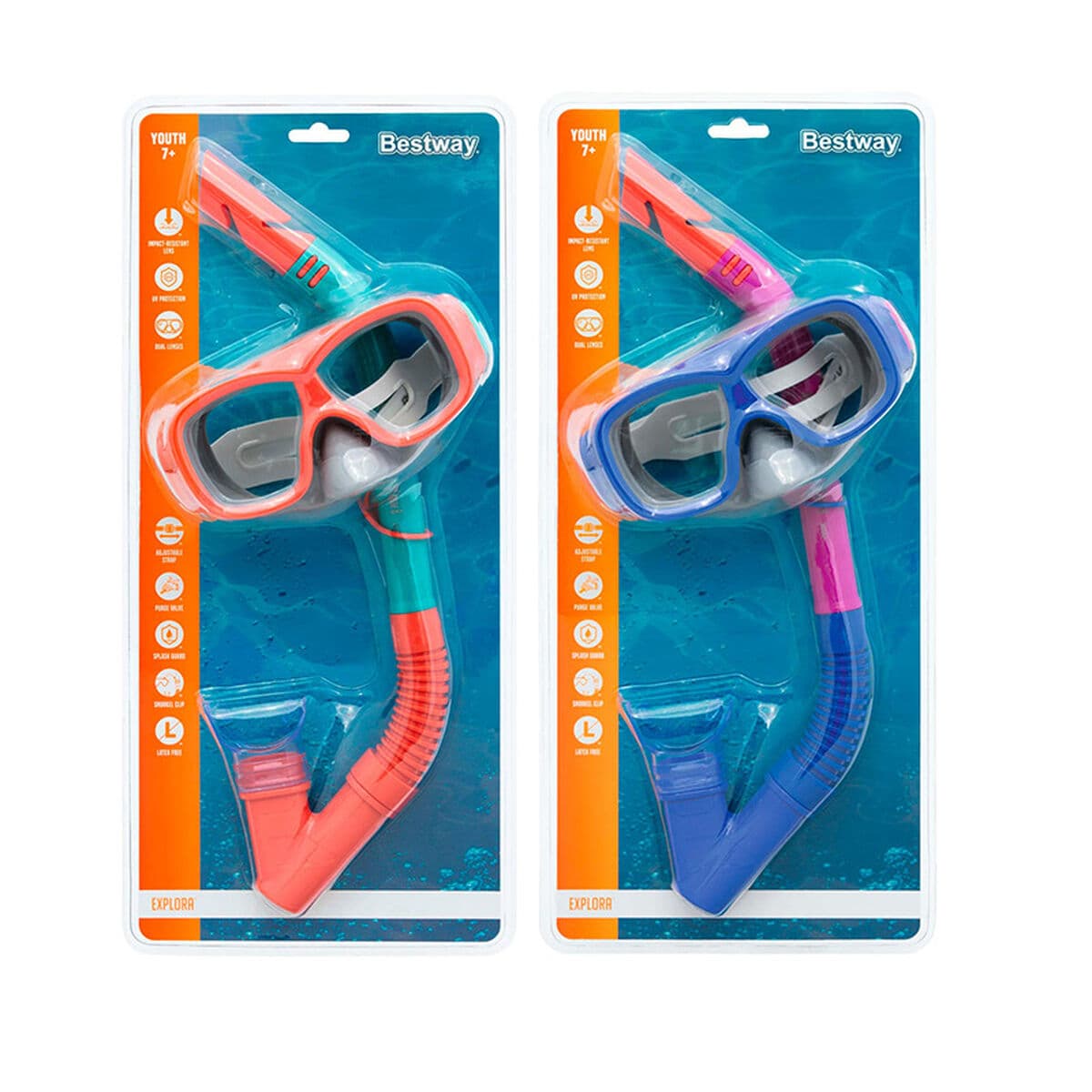 Bestway Set Maske und Rohr Junior Absperrventil Farbmischung +7 Jahre Strand und Pool 24025 - Thumbnail 4