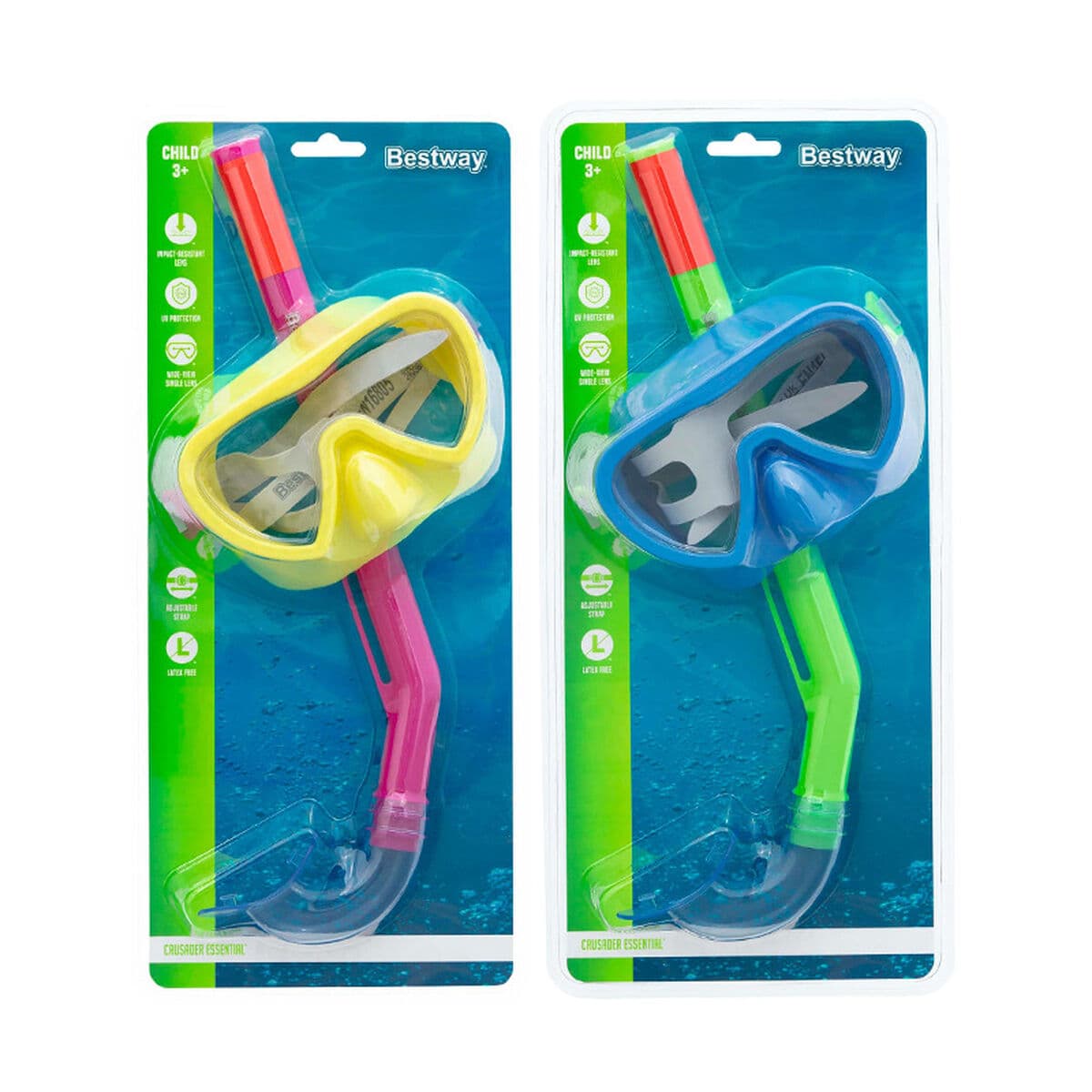 Bestway Masken- und Schlauchset Junior, Ausblasventil, verschiedene Farben +7 Jahre Strand und Pool 24032 - Thumbnail 4