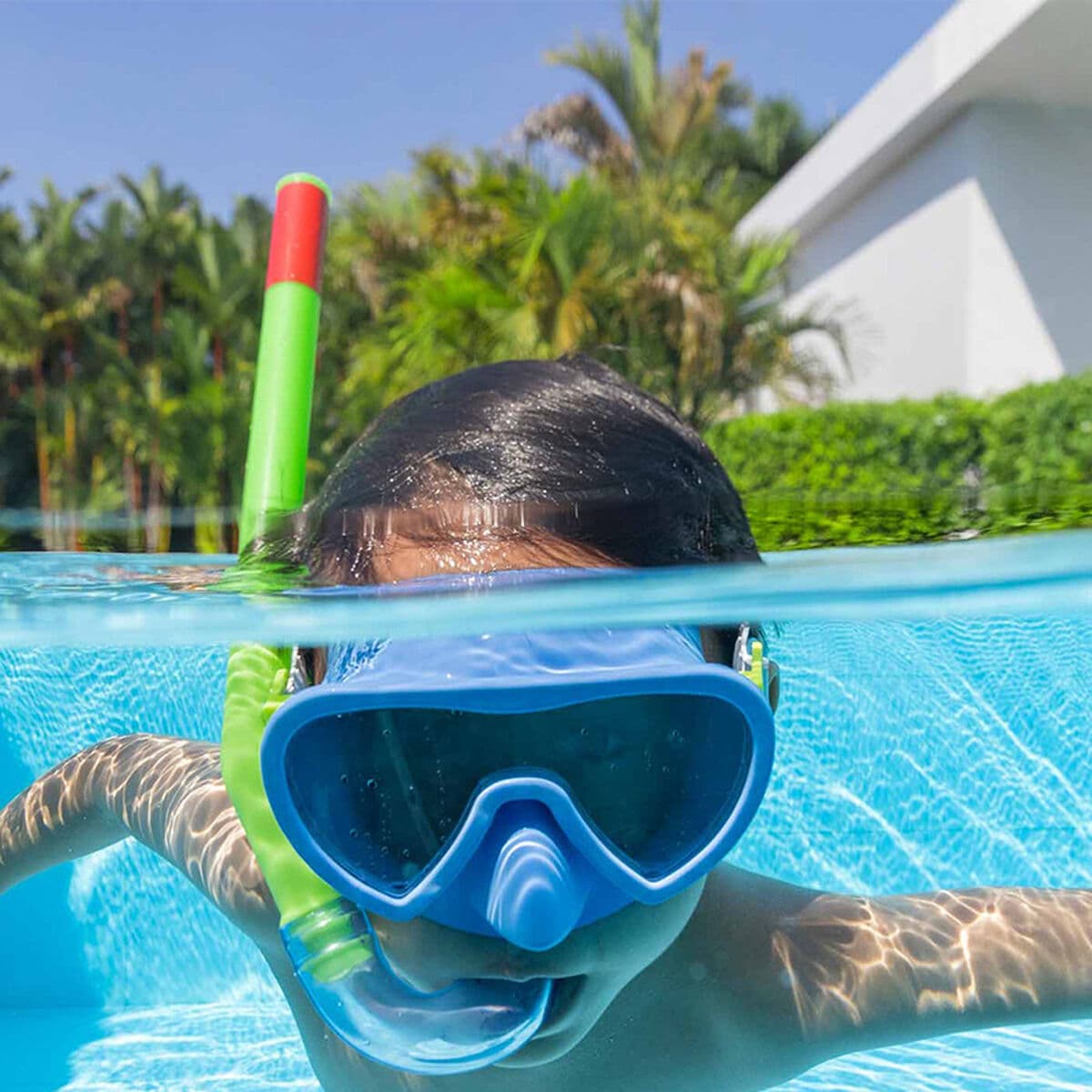Bestway Masken- und Schlauchset Junior, Ausblasventil, verschiedene Farben +7 Jahre Strand und Pool 24032 - Thumbnail 6