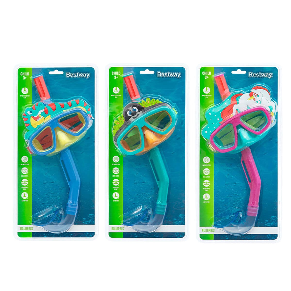 Bestway Set Maske und Rohr Erwachsener Auslassventil Sortierte Farben +14 Jahre Strand und Pool 24053 - Thumbnail 5