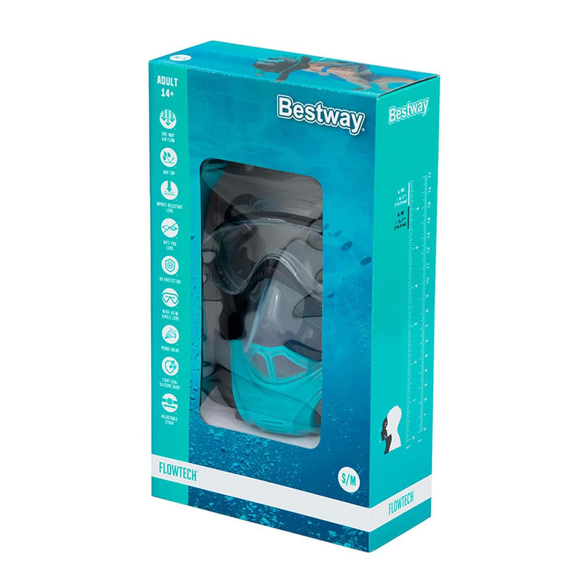 Bestway Schnorchel Doppelschlauch Ausblasventil Anti-Beschlag L/XL +12 Jahre Strand und Pool 24058 - Thumbnail 2