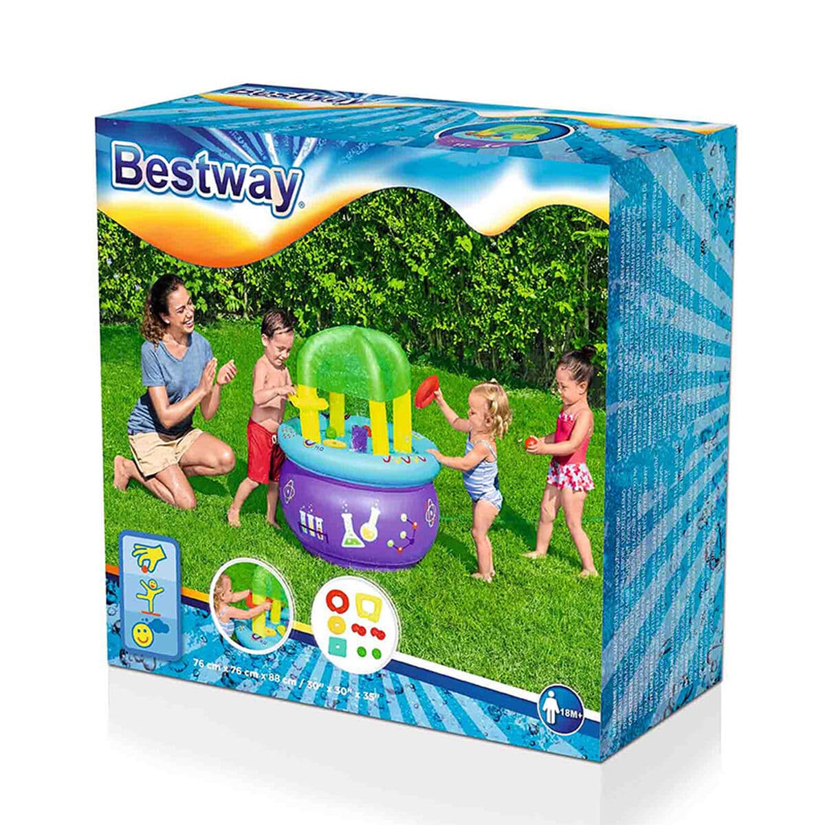 Bestway Lernspiel-Tisch aufblasbar 76x76x88 cm +18 Monate Innen- und Garten 52573 - Thumbnail 3