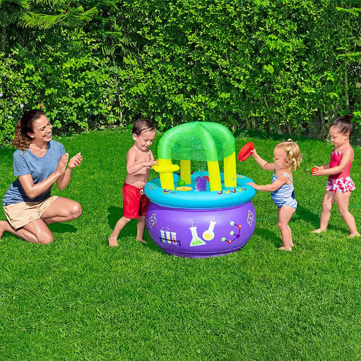 Bestway Lernspiel-Tisch aufblasbar 76x76x88 cm +18 Monate Innen- und Garten 52573 - Thumbnail 4