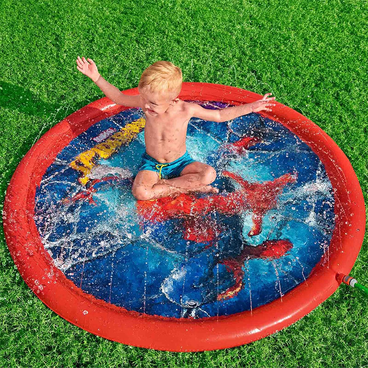 Bestway Aufblasbares Pool mit Spiderman Sprinkler D165 cm +2 Jahre Garten 98792 - Thumbnail 3