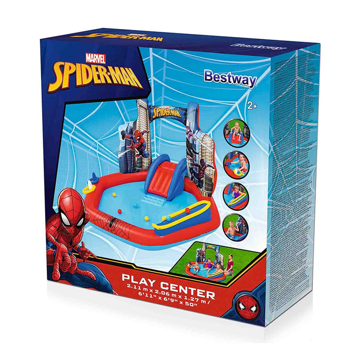 Bestway Aufblasbarer Spielplatz Pool Spiderman 211x206x127 cm +2 Jahre Garten 98793 - Thumbnail 2