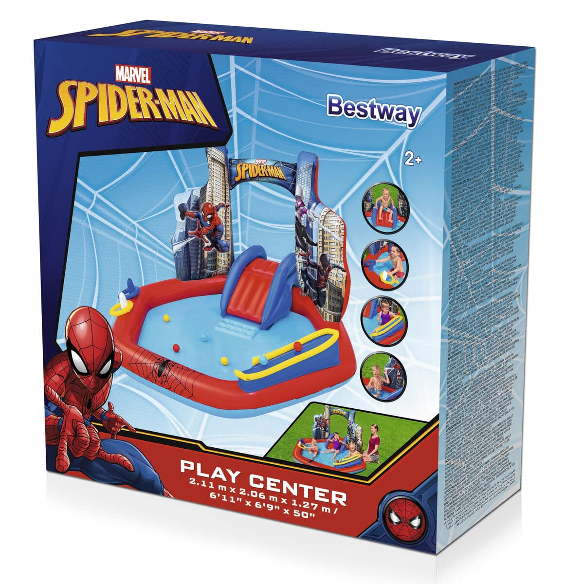 Bestway Aufblasbarer Spielplatz Pool Spiderman 211x206x127 cm +2 Jahre Garten 98793 - Thumbnail 4