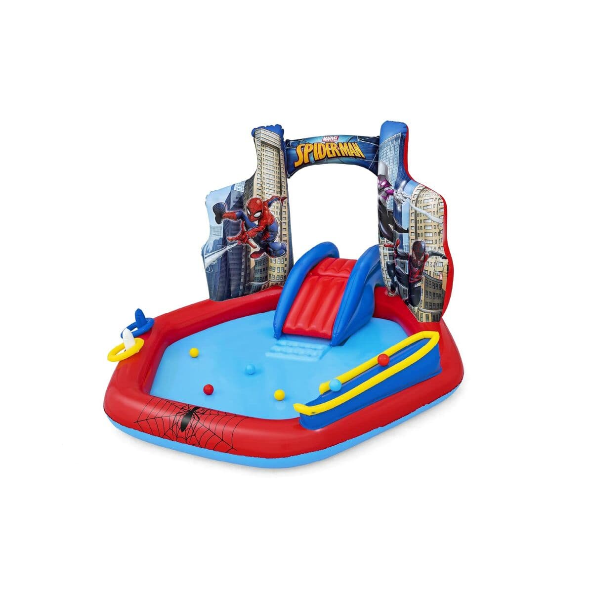Bestway Aufblasbarer Spielplatz Pool Spiderman 211x206x127 cm +2 Jahre Garten 98793 - Thumbnail 5