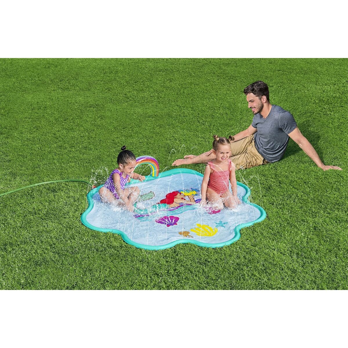 Bestway Sprinklerpool Meerjungfrau 163x145 cm +2 Jahre Garten 09107 - Thumbnail 4