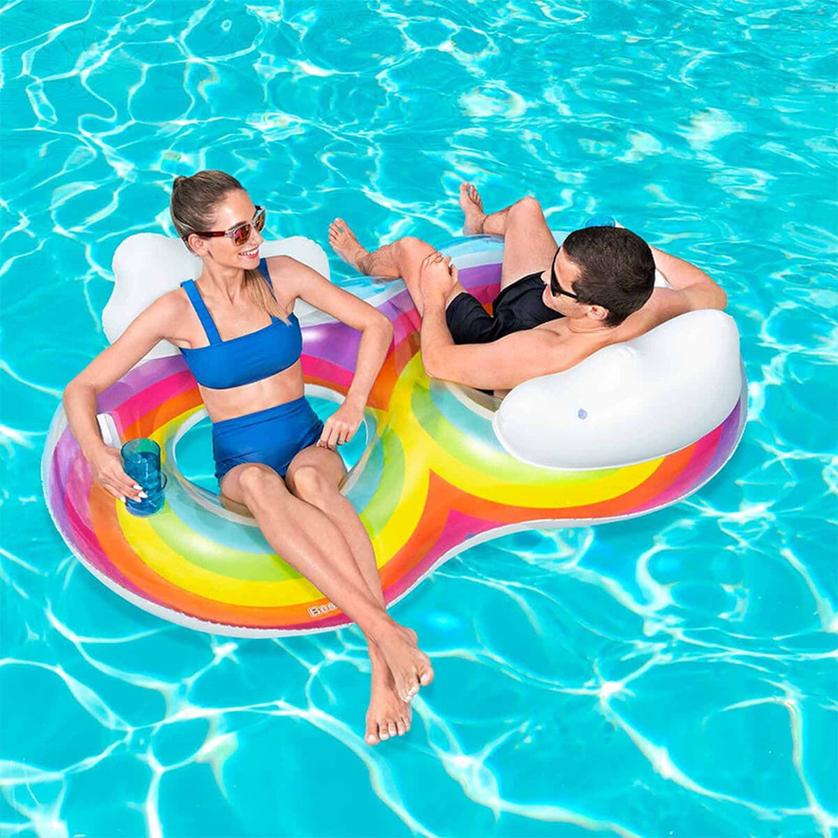 Bestway Aufblasbares Rad mit Griffen und Rückenlehne 186x116 cm Strand und Pool 43648 - Thumbnail 3