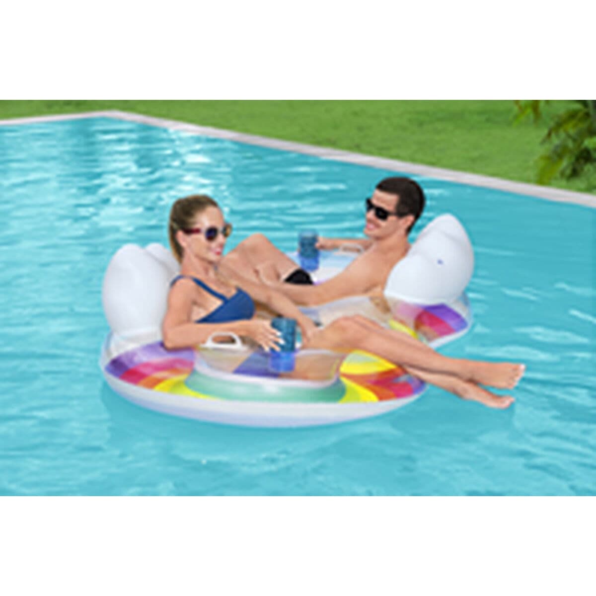 Bestway Aufblasbares Rad mit Griffen und Rückenlehne 186x116 cm Strand und Pool 43648 - Thumbnail 8