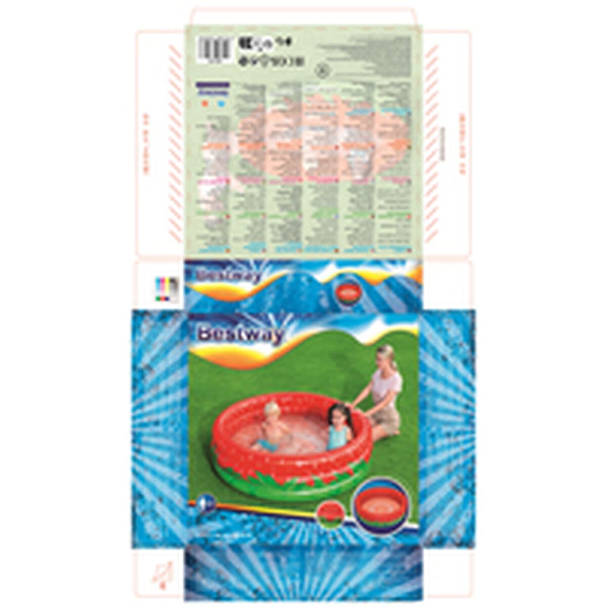 Bestway Aufblasbares Kinderbecken 3 Ringe Erdbeere 168x38 cm +2 Jahre Garten 51145 - Thumbnail 5