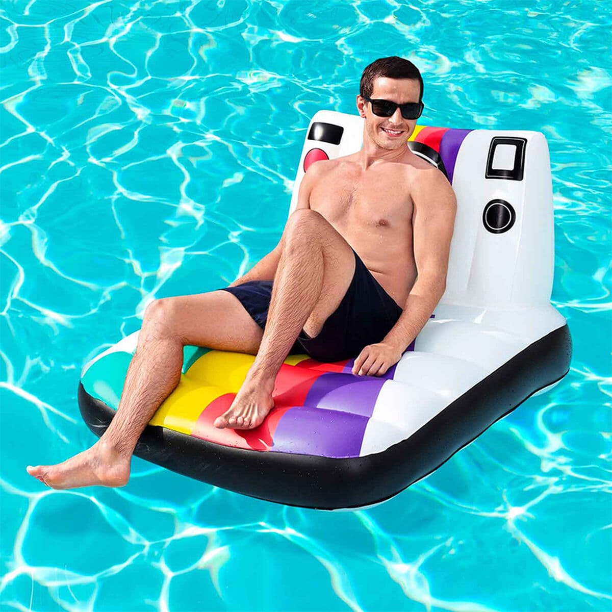 Bestway Aufblasbarer Sessel Kamera Fotos 127x102 cm Strand und Pool 43656 - Thumbnail 3