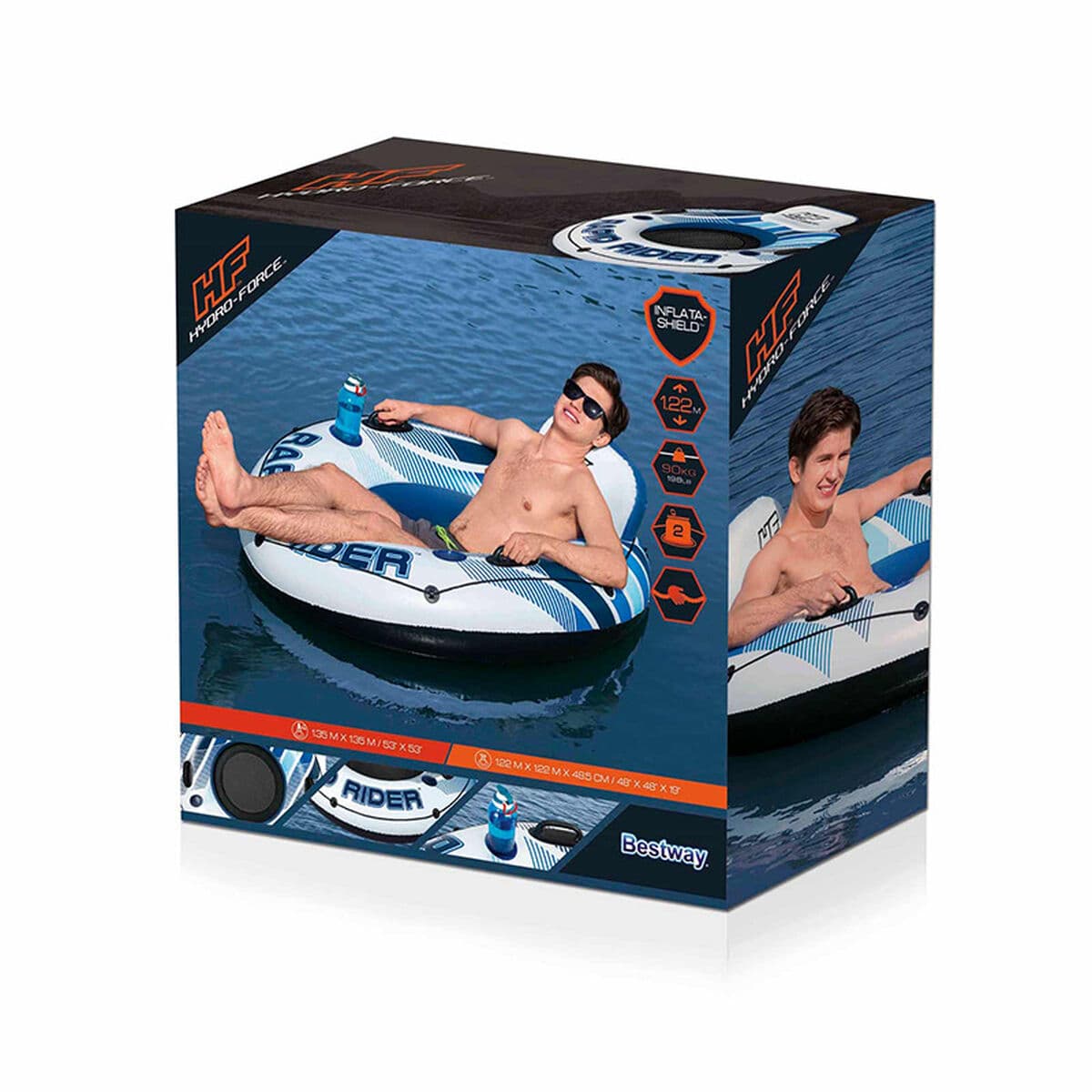 Bestway Aufblasbares Rad mit Griffen Rapid Rider D135 cm Strand und Pool 43116 - Thumbnail 2