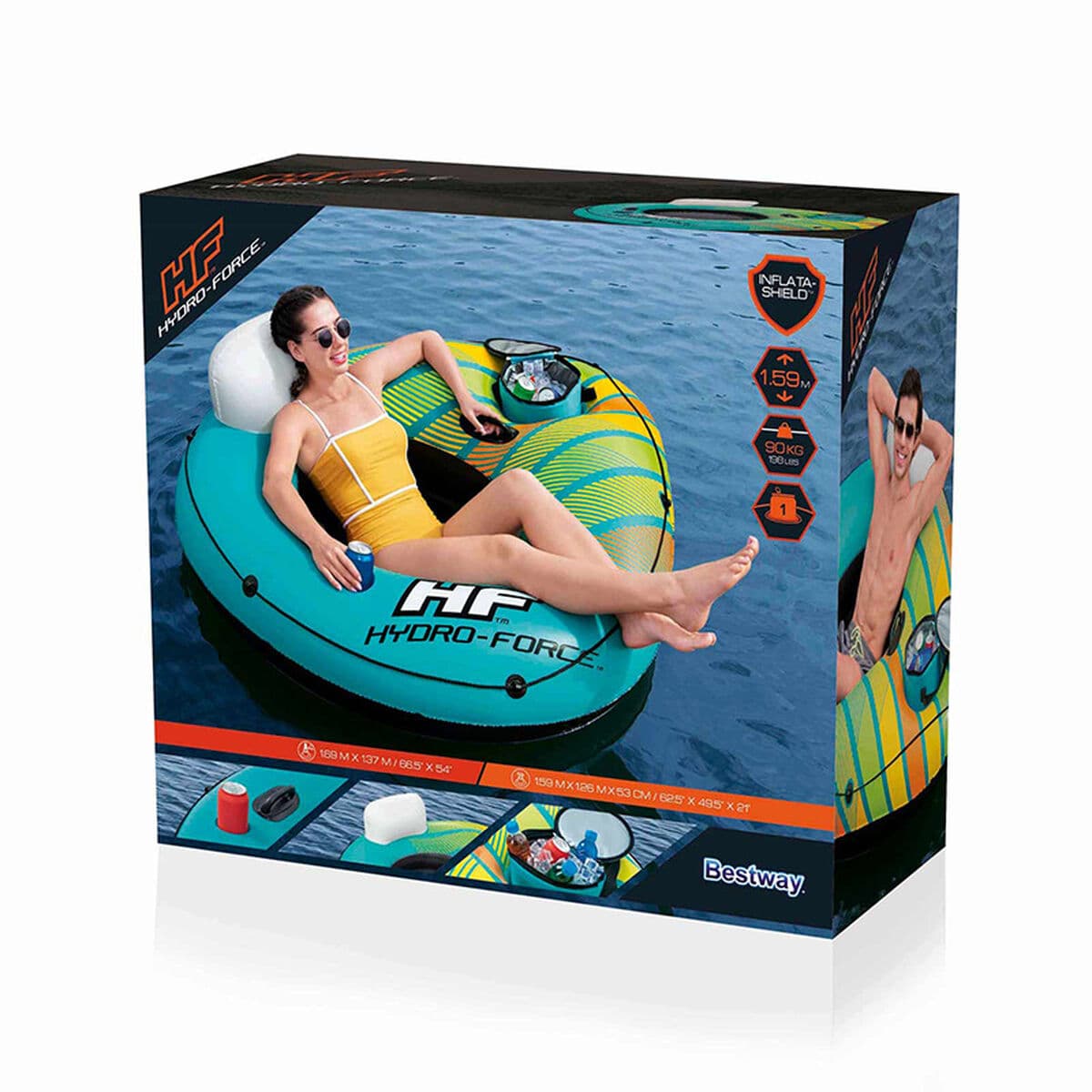 Bestway Aufblasbares Rad mit Griffen und Kühlschrank Hydra-Force 169x137 cm Strand und Pool 43398 - Thumbnail 2