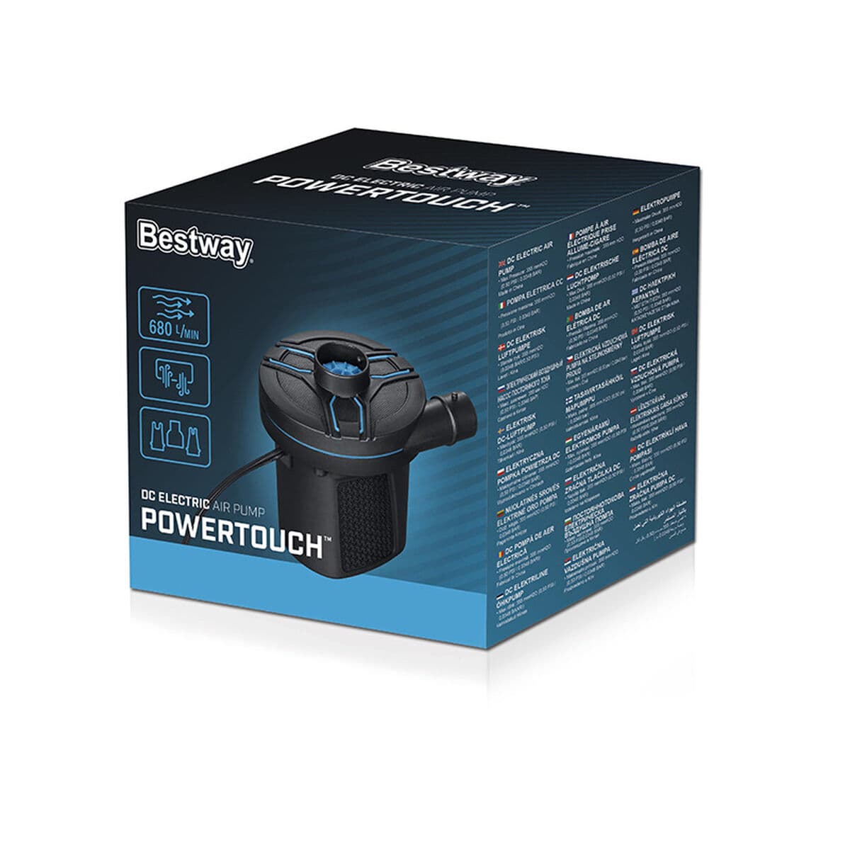 Bestway Elektrischer Luftpumpe Auto Zigarettenanzünder 11,3x10,1x12,2 cm 680 CM L/Min aufblasbar - Thumbnail 2