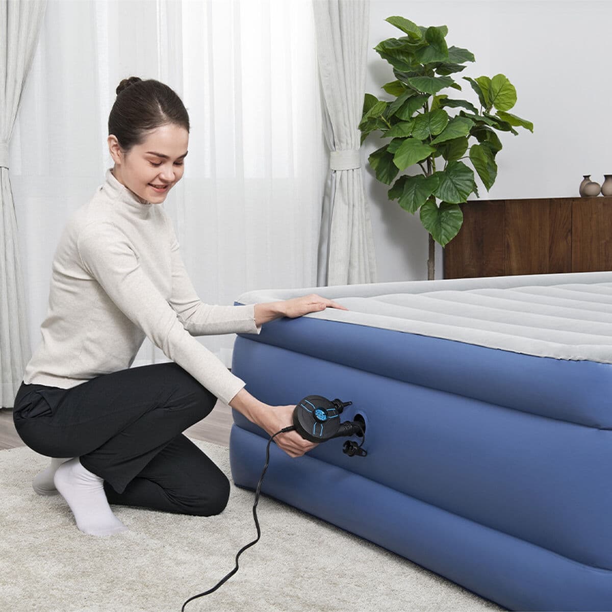 Bestway Elektrischer Luftpumpe Auto Zigarettenanzünder 11,3x10,1x12,2 cm 680 CM L/Min aufblasbar - Thumbnail 3