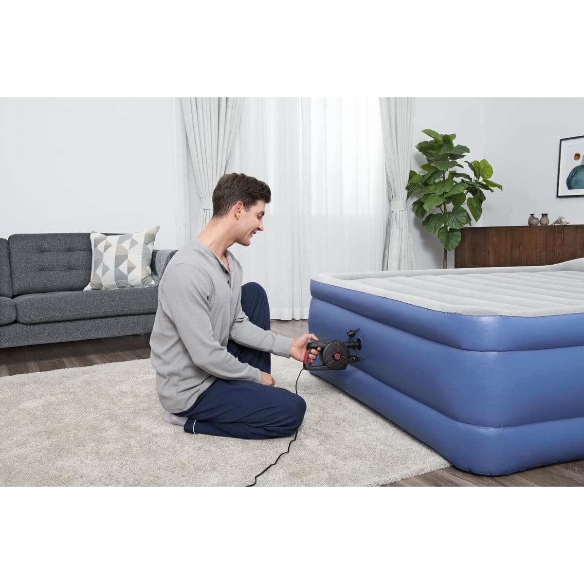 Bestway Elektrischer Luftpumpen 20,3x12,3x12,4 cm 1100 L/min Aufblasbar Camping 62258 - Thumbnail 4