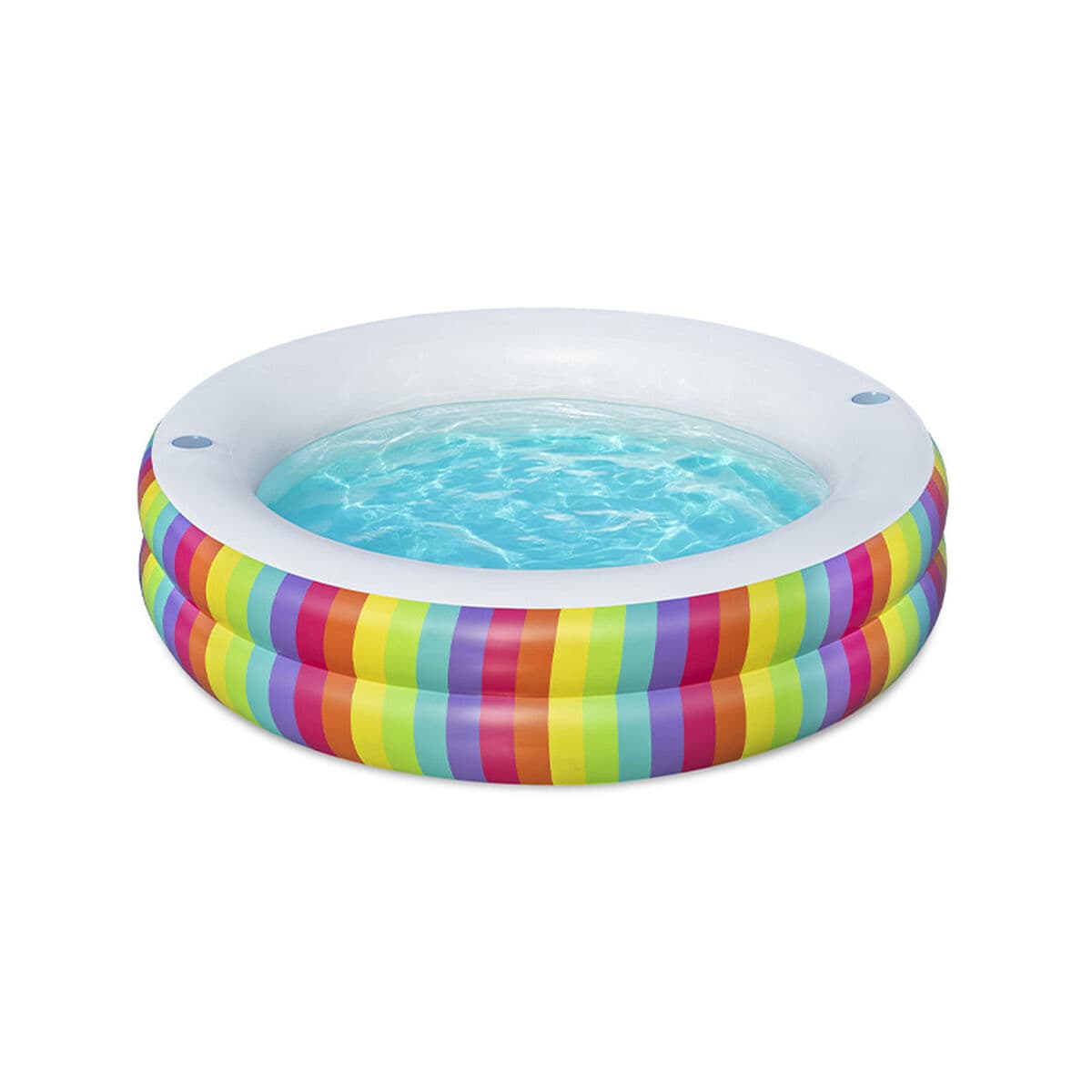 Bestway Kinderpool 2 Ringe Regenbogen 206x206x51 cm +6 Jahre Garten 54443 — Bild 1