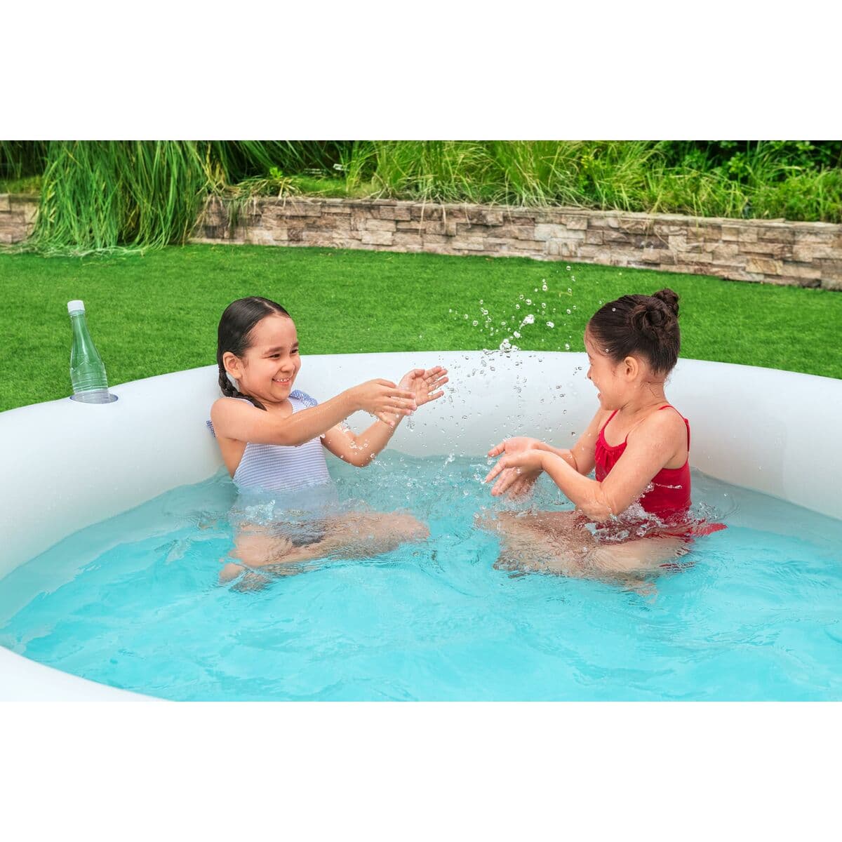 Bestway Kinderpool 2 Ringe Regenbogen 206x206x51 cm +6 Jahre Garten 54443 - Thumbnail 3