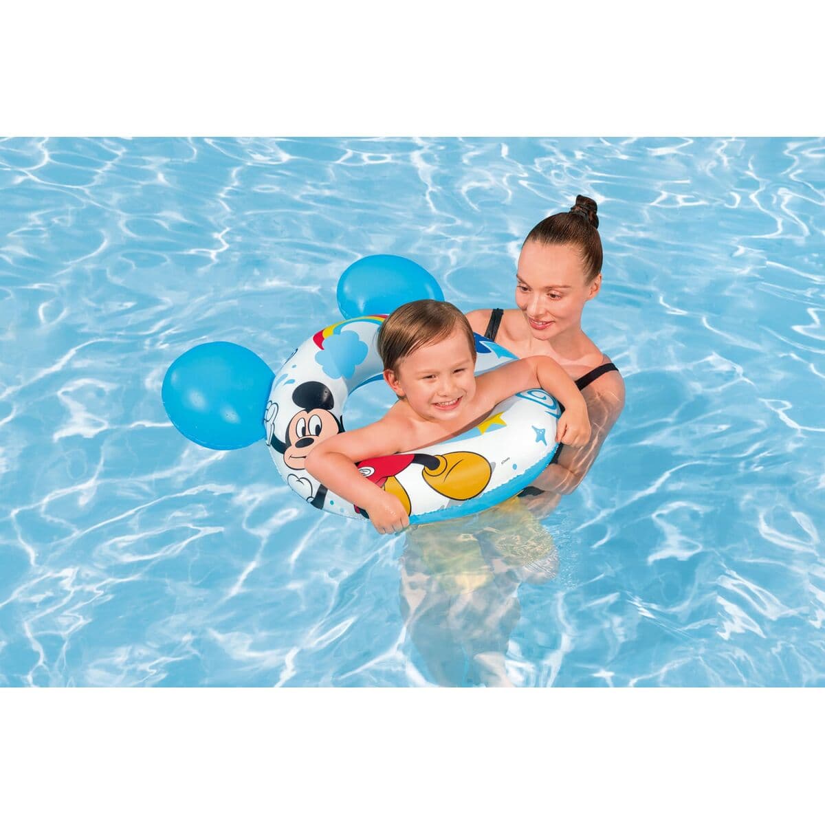 Bestway Schwimmring Disney Mickey Mouse Mit Ohren 74x76 cm +3 bis 6 Jahre Pool und Strand 09109 - Thumbnail 4
