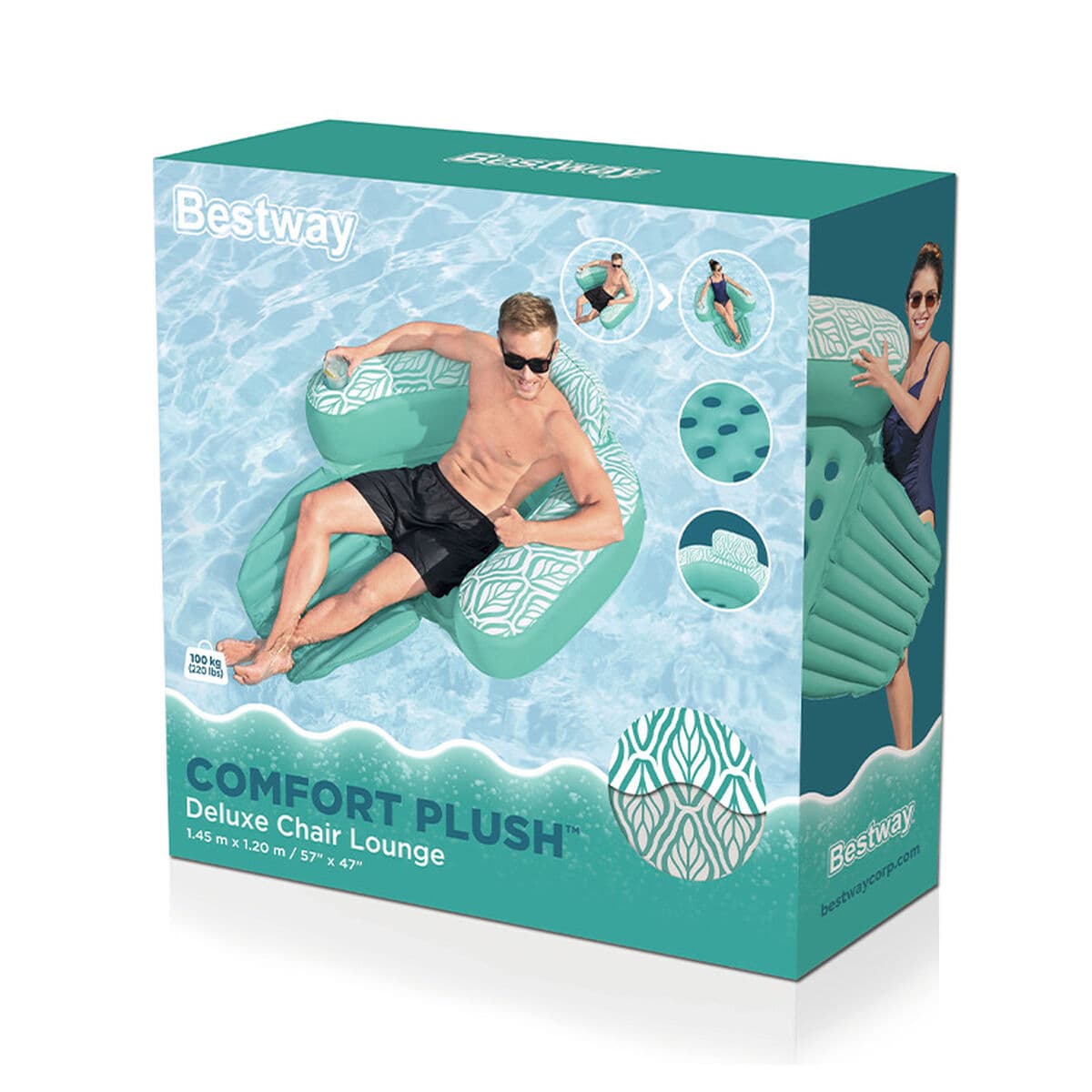 Aufblasbarer Pool-Sessel Bestway Comfort Plush 145 x 120 cm - Thumbnail 2