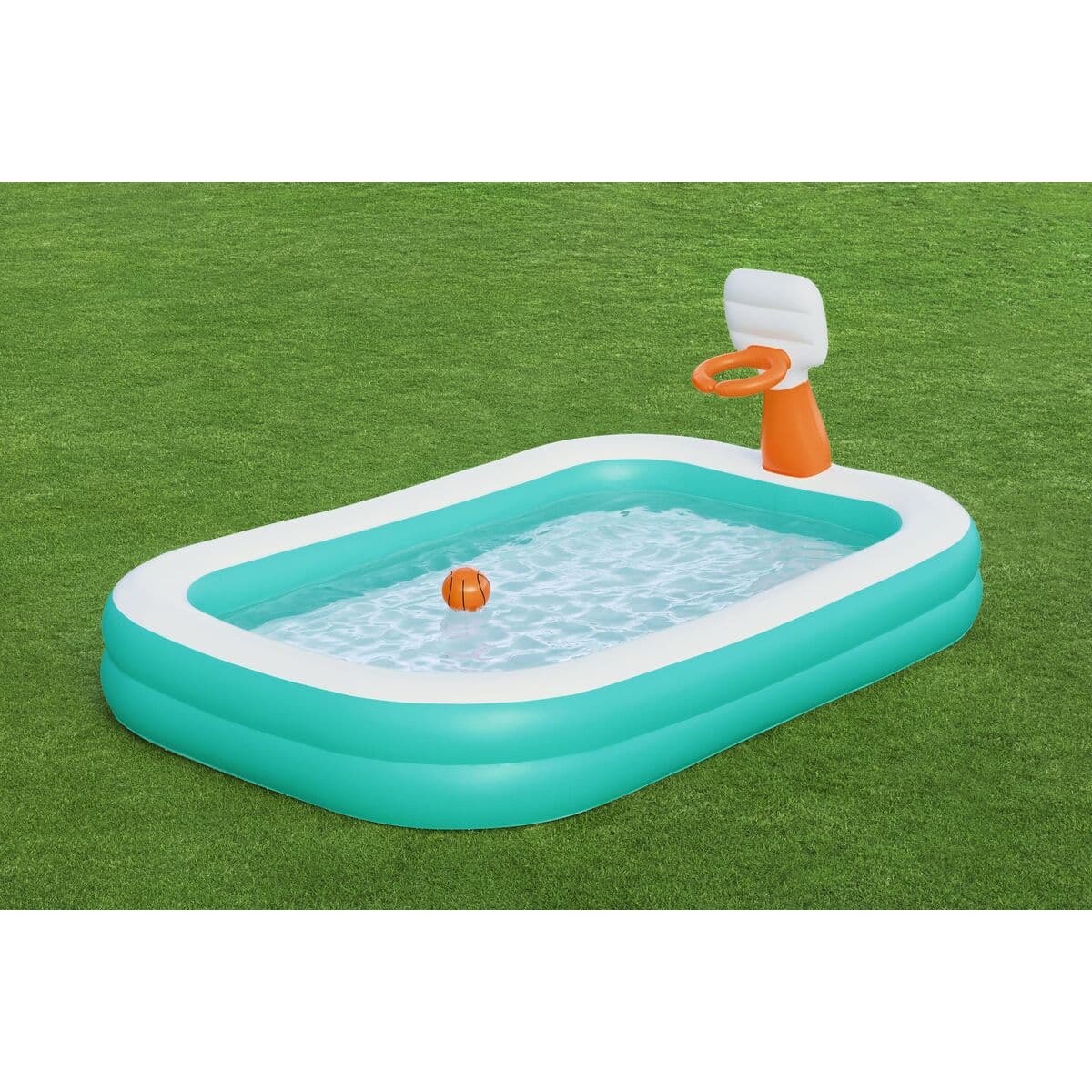 Bestway Kinderpool Aufblasbar Basketballspiel 251x168x102 cm +3 Jahre Garten 54445 - Thumbnail 4