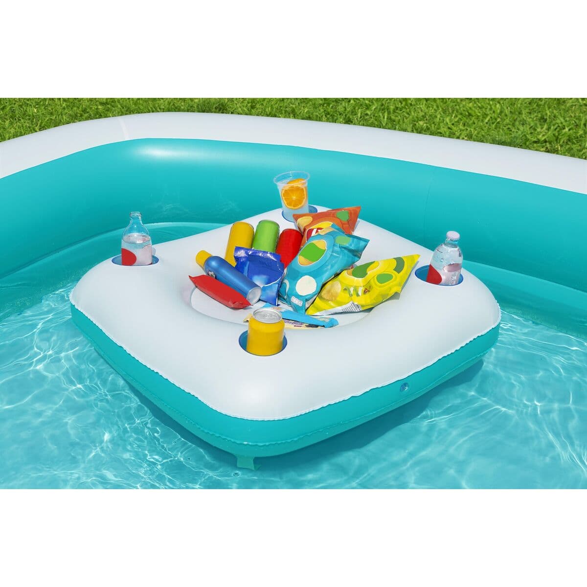 Bestway Aufblasbares Kinderbecken 2 Kammern Family Schwimmtafel 218x218x48 cm +6 Jahre - Thumbnail 4