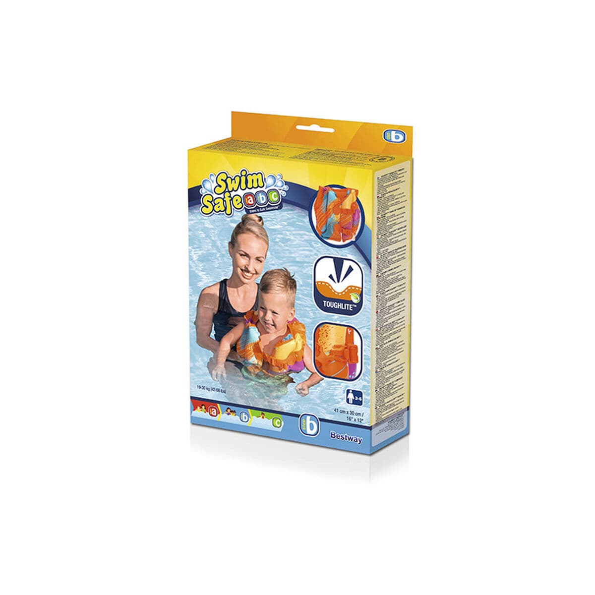 Bestway Aufblasbare Manschetten Weicher Stoff Sicherheit Baby Farbmix UPF 50+ 38x14 cm +1 bis 3 Jahre Strand und Pool 32182 - Thumbnail 2