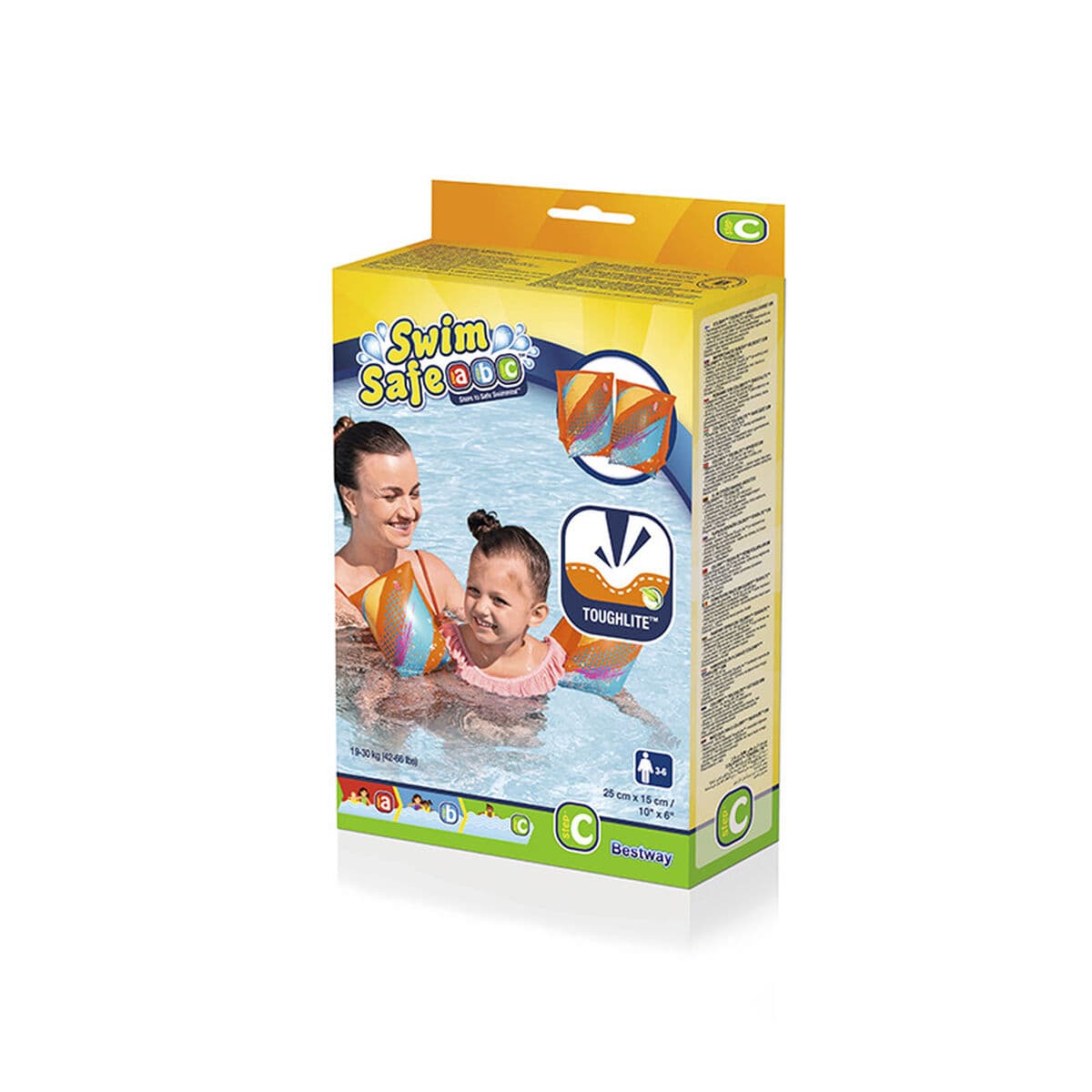 Bestway Aufblasbare Manschetten Weicher Stoff Sicherheit Baby Bunt UPF 50+ 38x16,5 cm +3 bis 6 Jahre Strand und Pool 32183 - Thumbnail 2