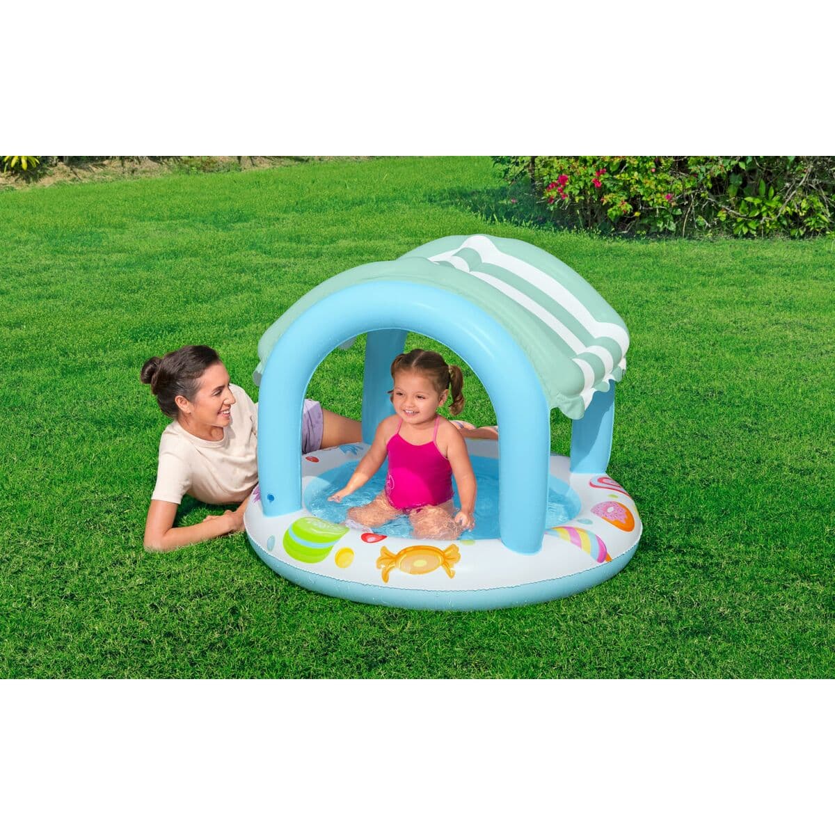 Bestway Aufblasbares Kinderbecken Eiskremstand-Ring 104x84 cm +2 Jahre Garten 52638 - Thumbnail 5