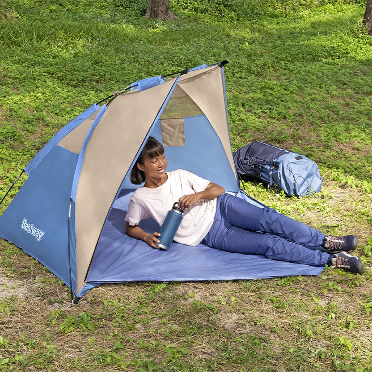Bestway Zelt Polyester Fiberglas 200x100x100 cm Aufblasbar und Camping 68001 - Thumbnail 3