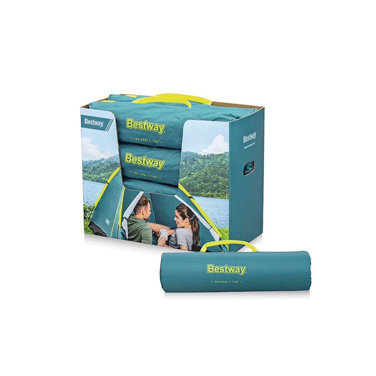 Bestway Zelt Polyester Glasfaser 210x210x130 cm Camping 68085 - Thumbnail 2