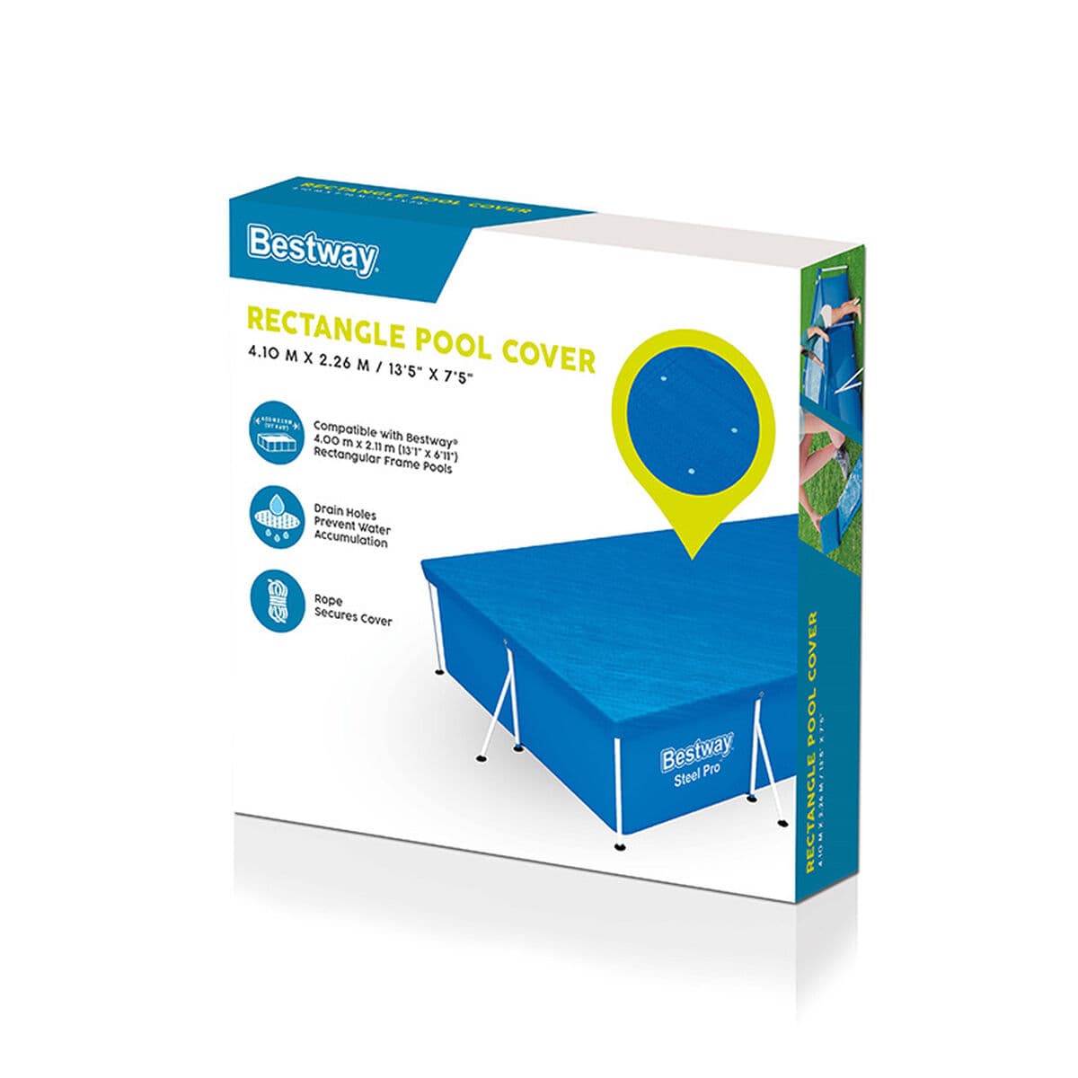 Poolabdeckung Bestway Blau 410 x 226 cm - Thumbnail 3