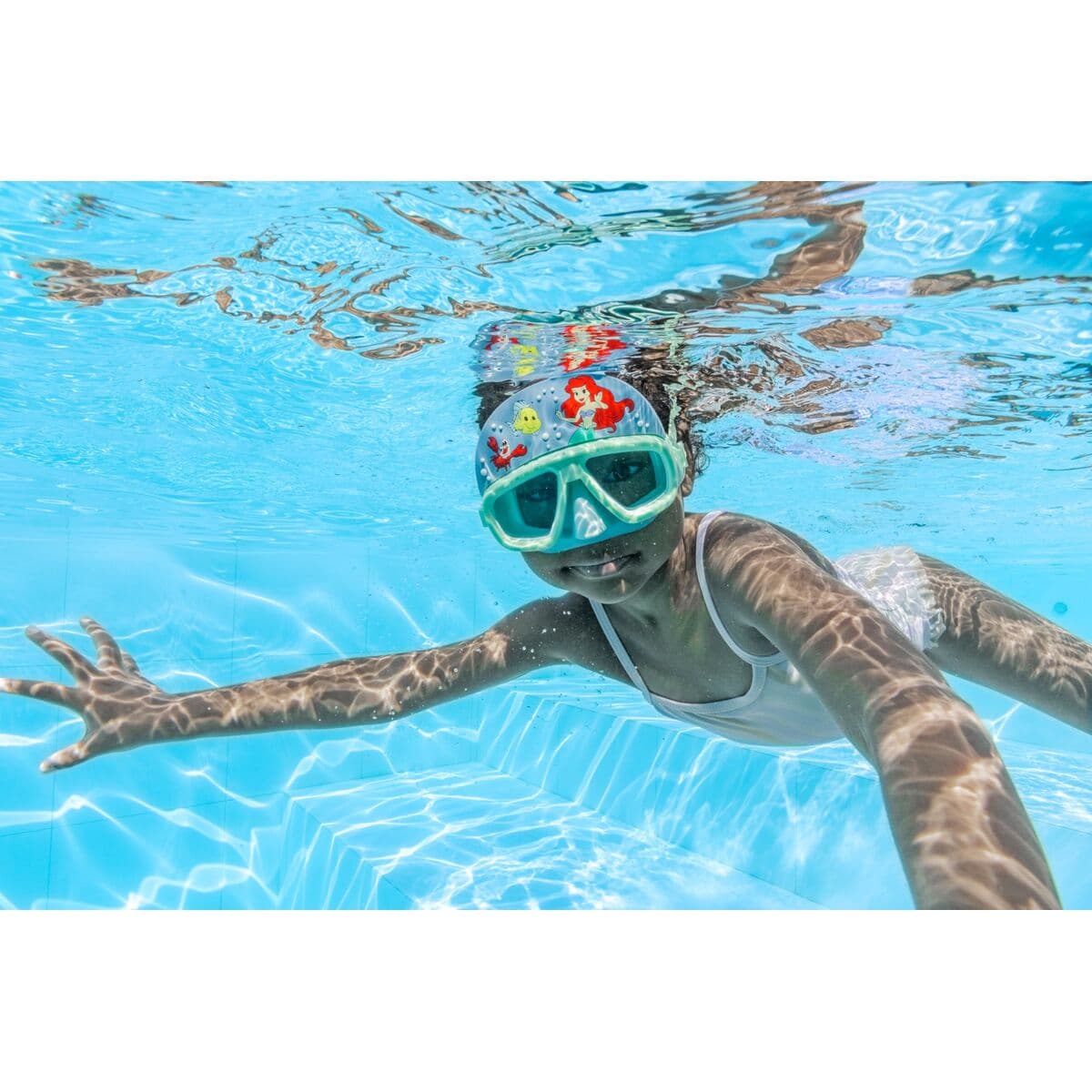 Bestway Schwimmbrille für Kinder Silikonband Prinzessinnen +3 Jahre Pool und Strand 09115 - Thumbnail 4
