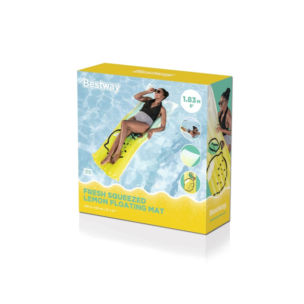 Bestway Luftmatratze Zitrone 183x69 cm Strand und Pool 44122 - Thumbnail 3