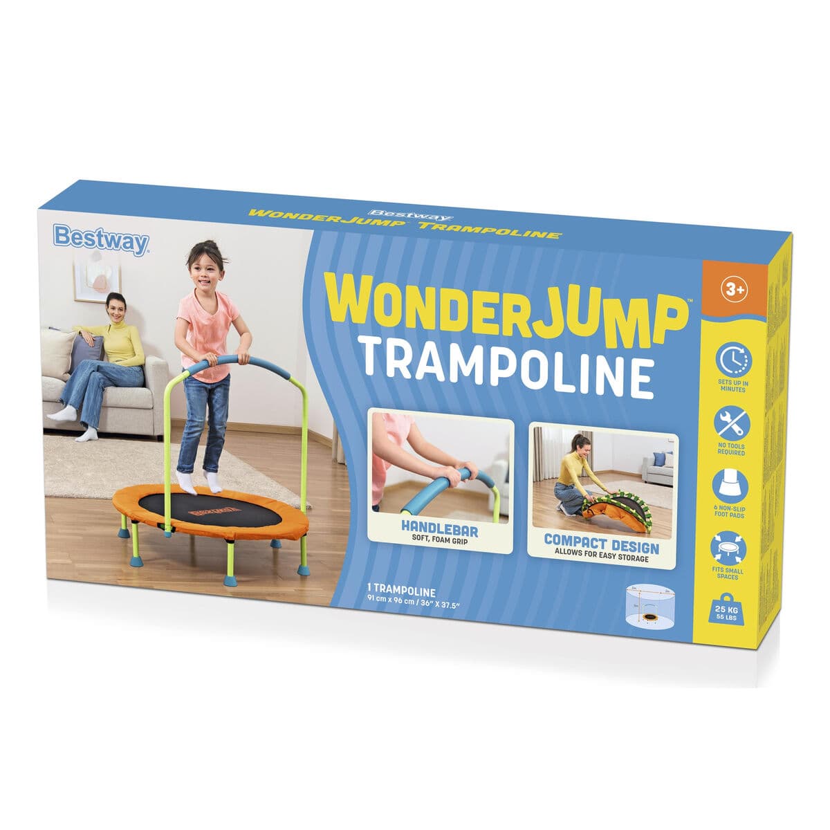 Bestway Kindertrampolin 91x96 cm +3 Jahre Garten 59100 - Thumbnail 4
