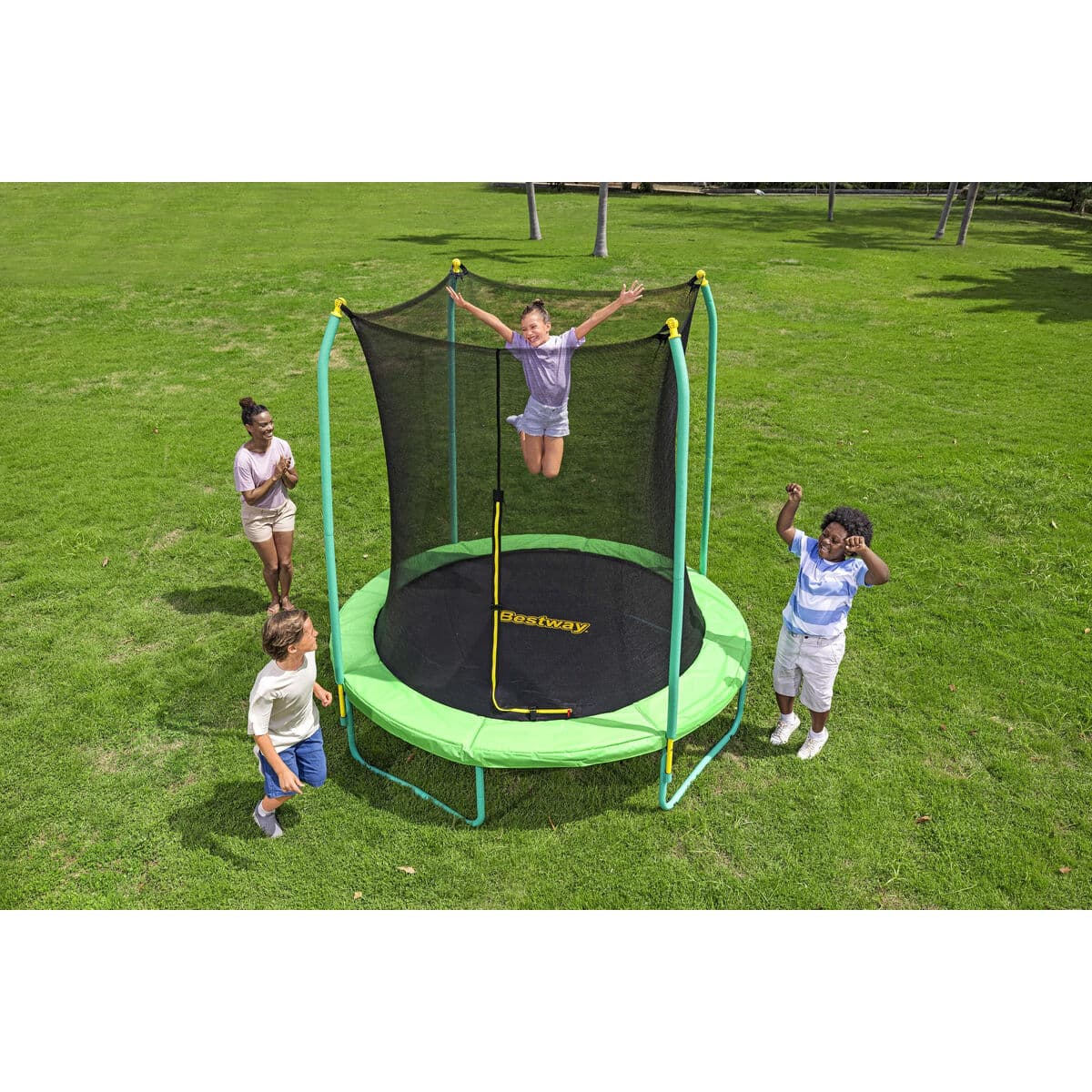 Bestway Kindertrampolin 244x220 cm +6 Jahre Garten 59102 - Thumbnail 5
