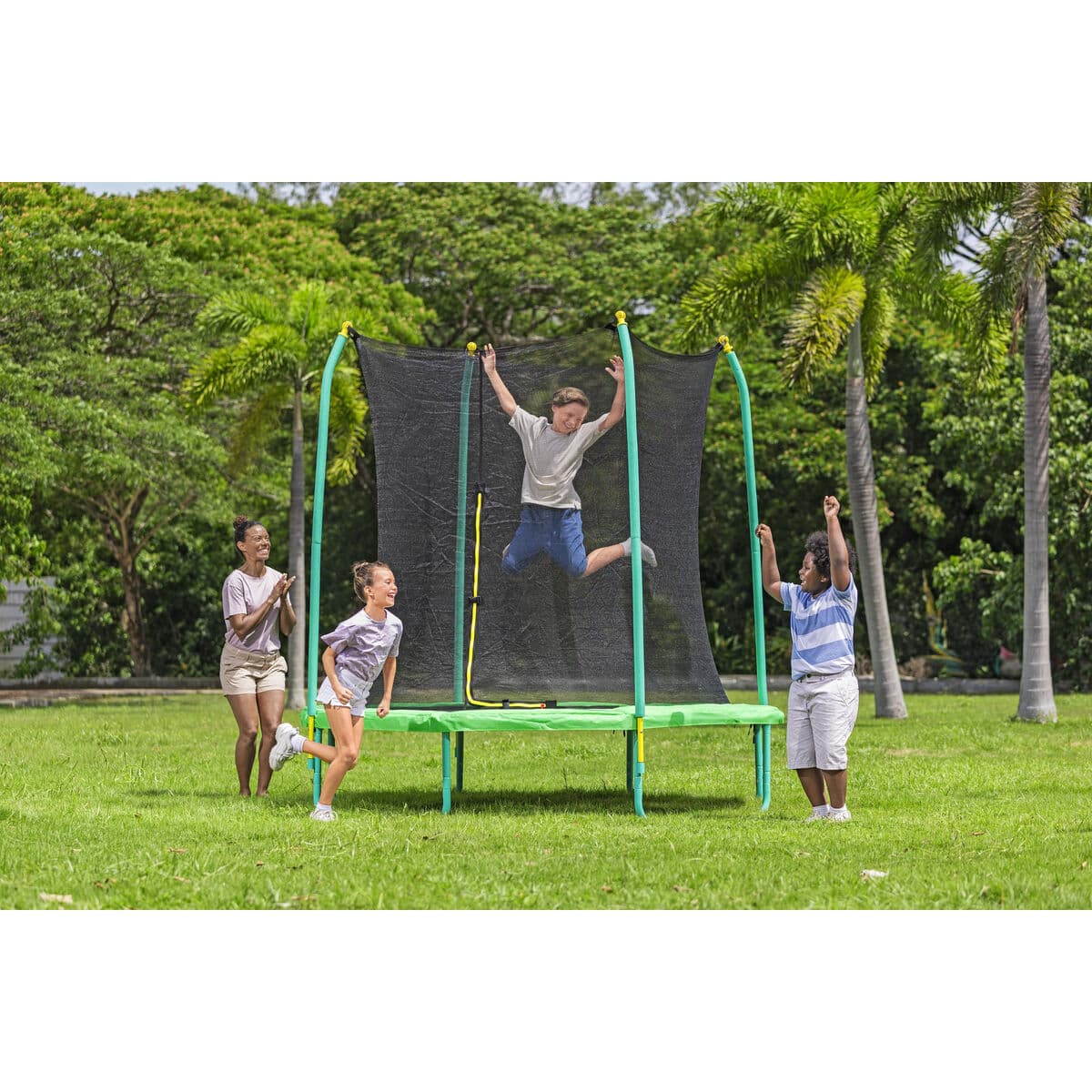 Bestway Kindertrampolin 244x220 cm +6 Jahre Garten 59102 - Thumbnail 4