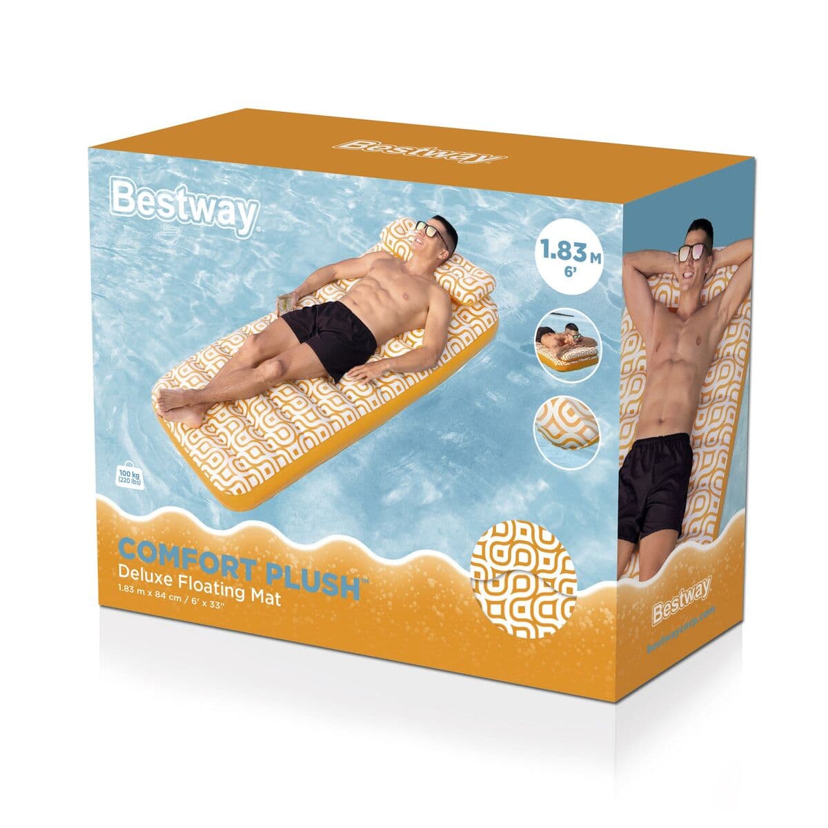 Bestway Luftmatratze Waterproof Deluxe 183x84 cm Strand und Pool 43836 - Thumbnail 3