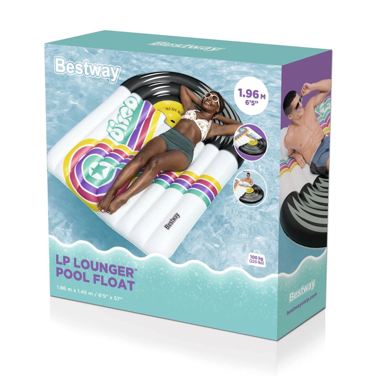 Bestway Luftmatratze Disco 196x145 cm Strand und Pool 43837 - Thumbnail 3