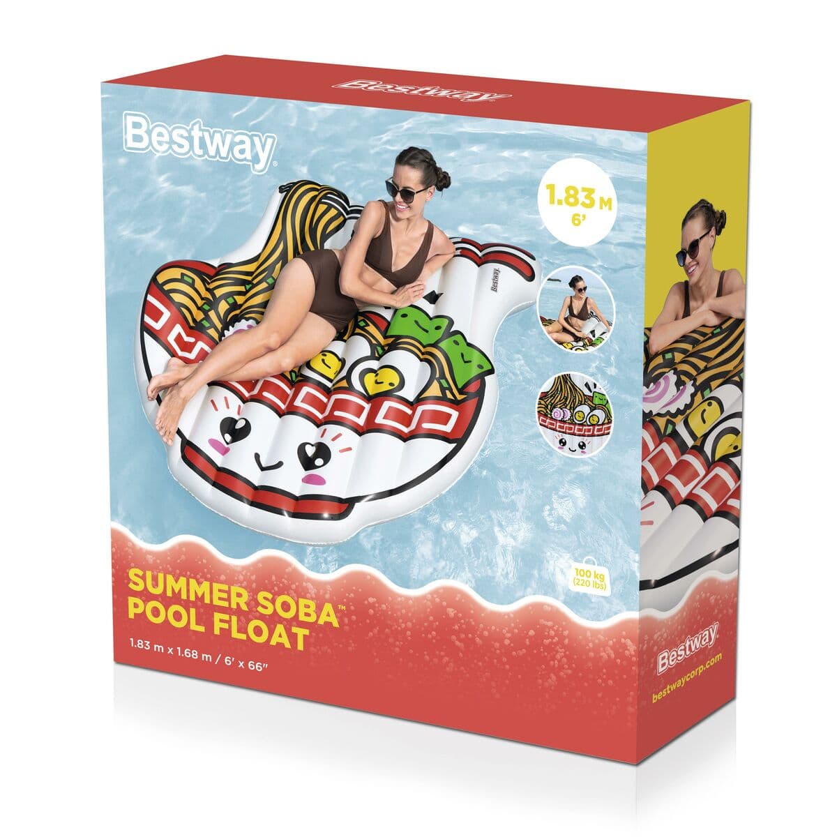 Bestway Luftmatratze Ramen Bol 183x168 cm Strand und Pool 43841 - Thumbnail 3