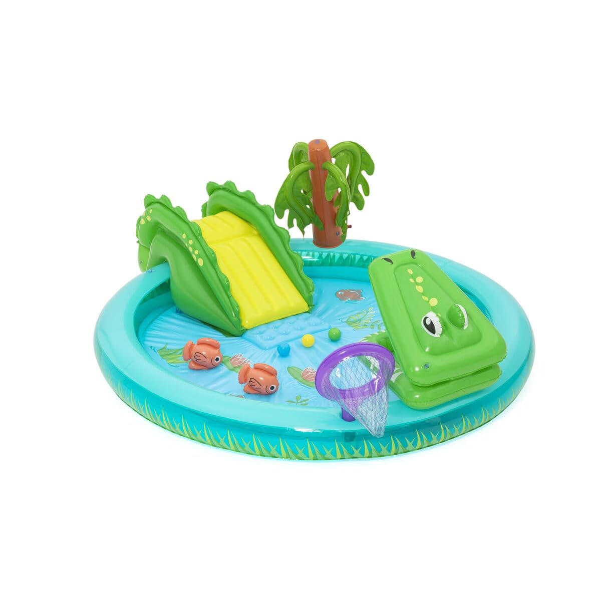 Bestway Aufblasbares Spielzeugbecken Krokodil 224x181x72 cm +2 Jahre Garten 53166 - Thumbnail 2