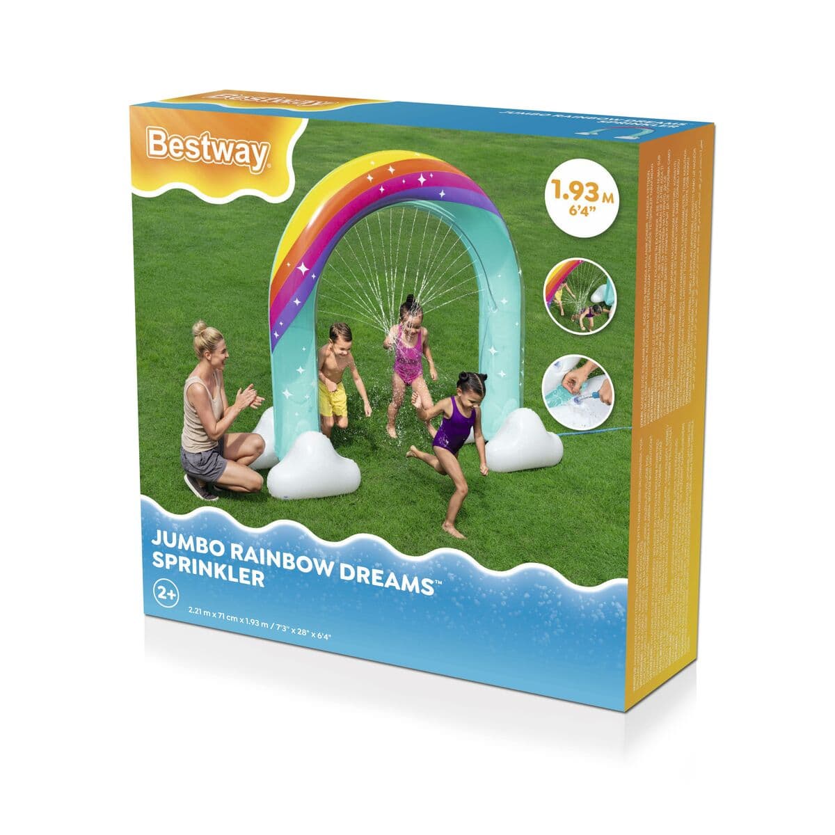 Bestway Sprinkler Jumbo Regenbogen 221x71x193 cm +2 Jahre Garten 52732 - Thumbnail 3
