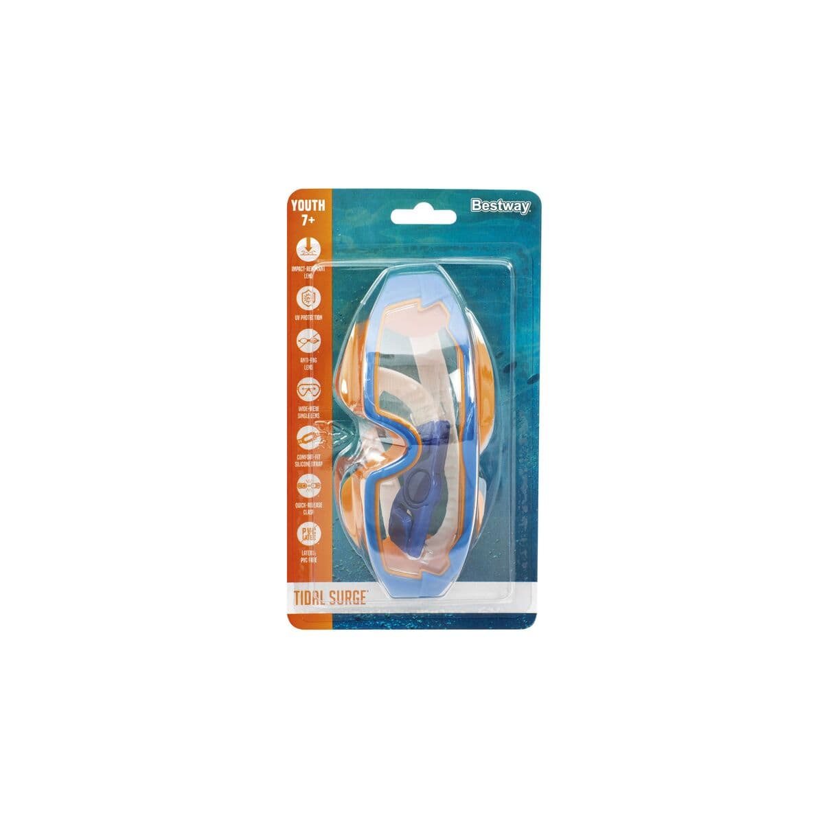 Bestway Junior Tauchmaske Silikon Anti-Beschlag Farbe Gemischt +7 Jahre Strand/Pools 21179 - Thumbnail 5