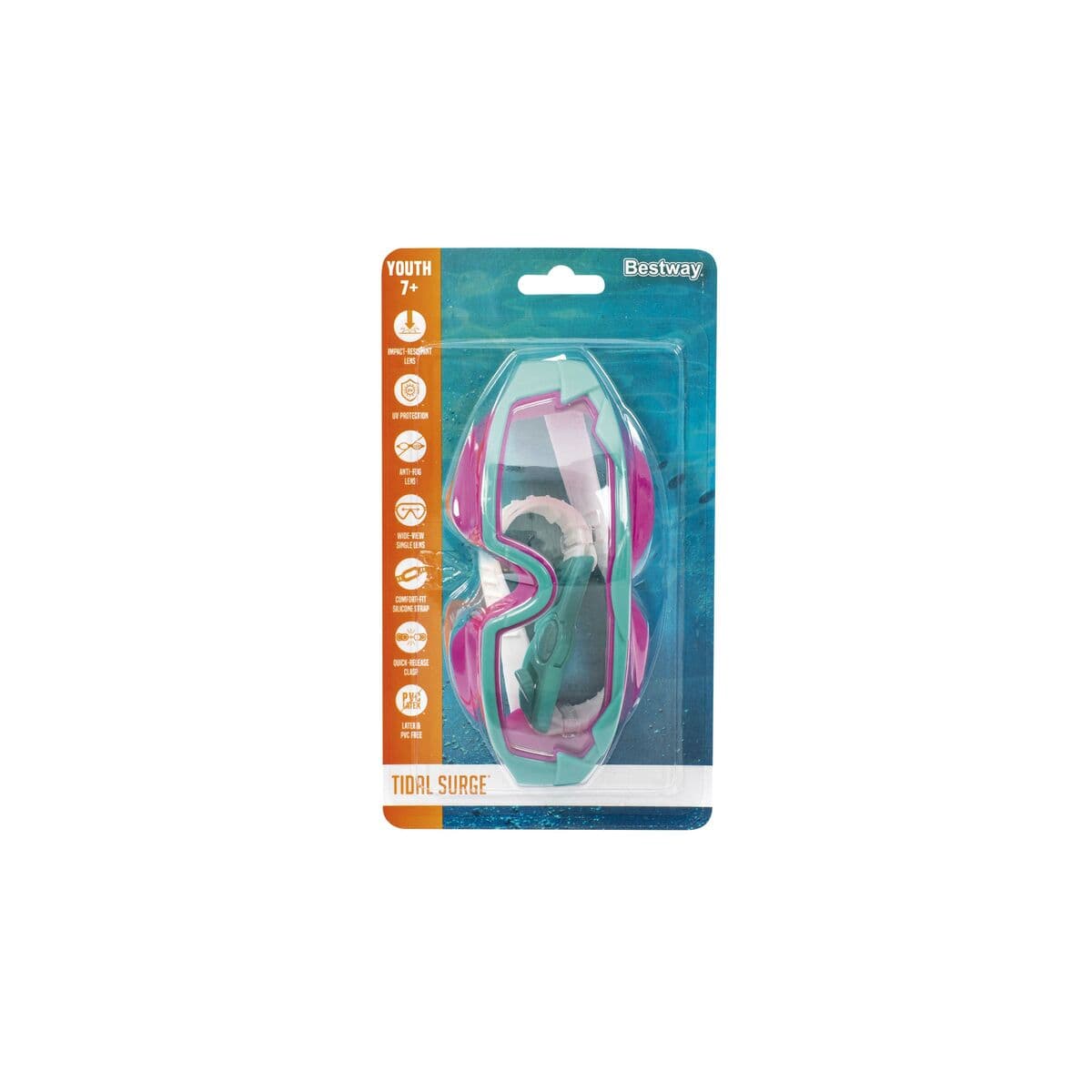 Bestway Junior Tauchmaske Silikon Anti-Beschlag Farbe Gemischt +7 Jahre Strand/Pools 21179 - Thumbnail 6