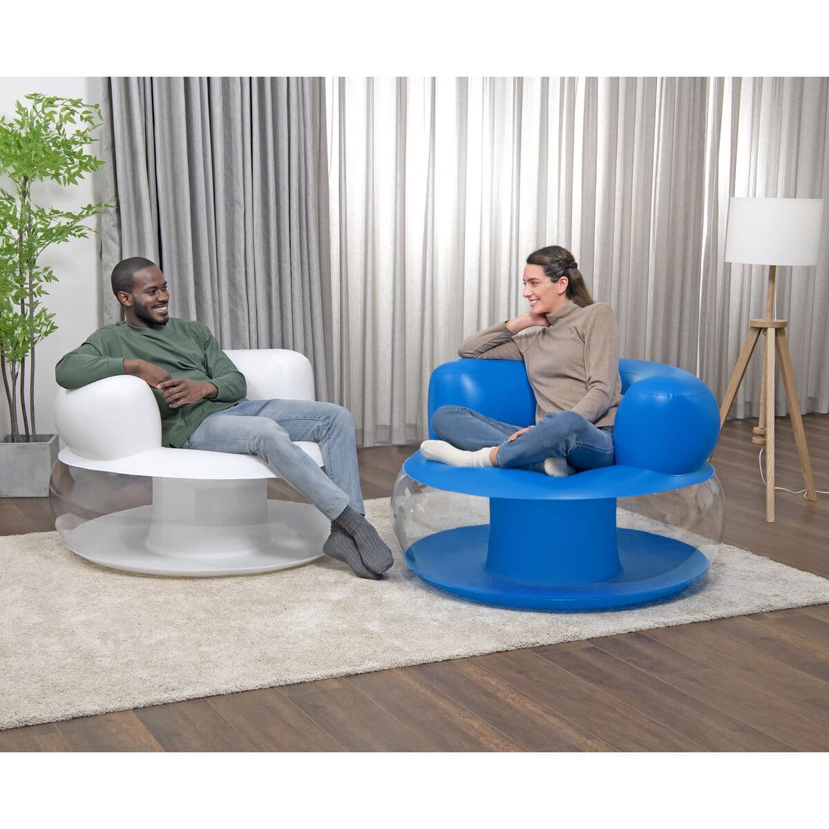 Bestway Sessel Aufblasbar Einzel Farbe Sortiert 112x112x70 cm Innen 75138 - Thumbnail 6